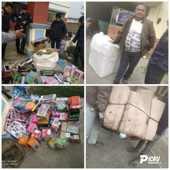 कृष्णनगरमा भन्सार छलि गर्दै ल्याइएको समान बरामद