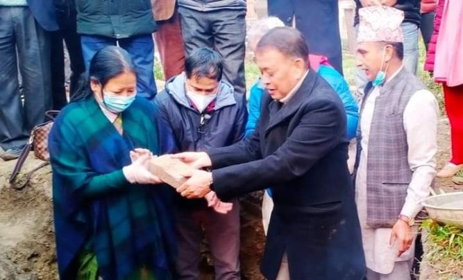 पोखरा ७ को वडा कार्यालय शिलान्यास, १ करोड ८० लाख लागत