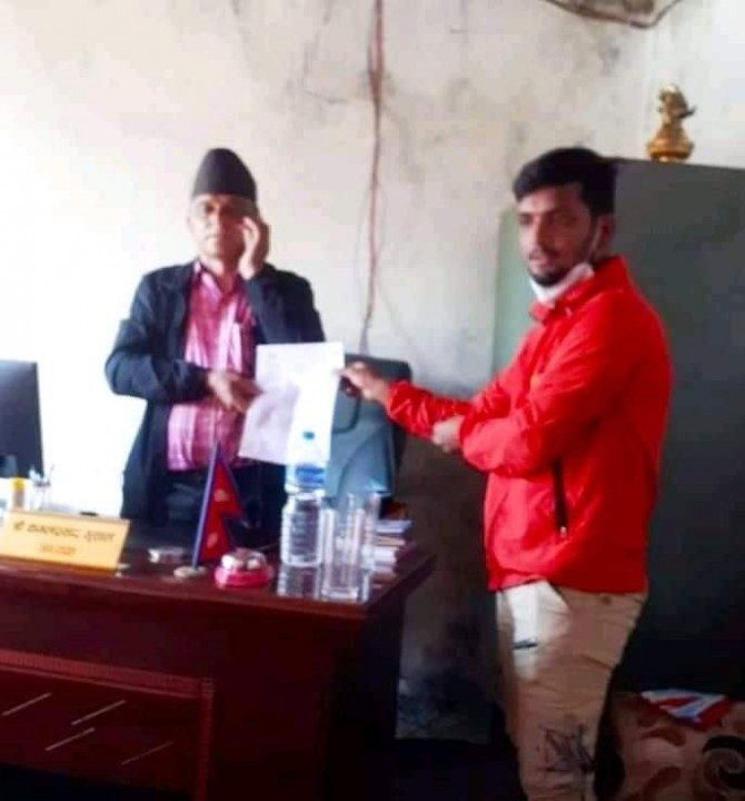 पर्वतको बिहादी गाउपालिकालाइ ने बि संघको ध्यानाकर्षण पत्र